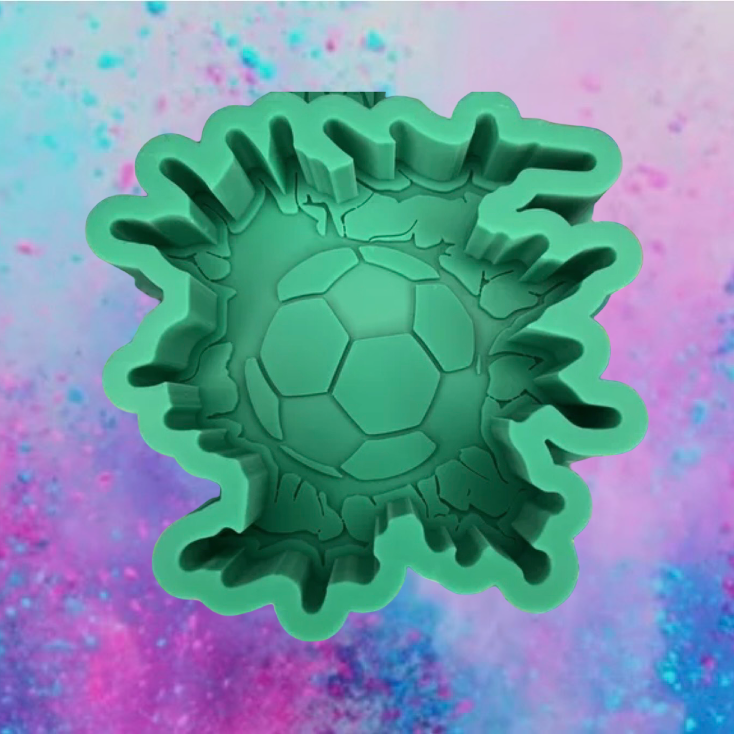 Soccer ball busting threw wall car freshie mold b