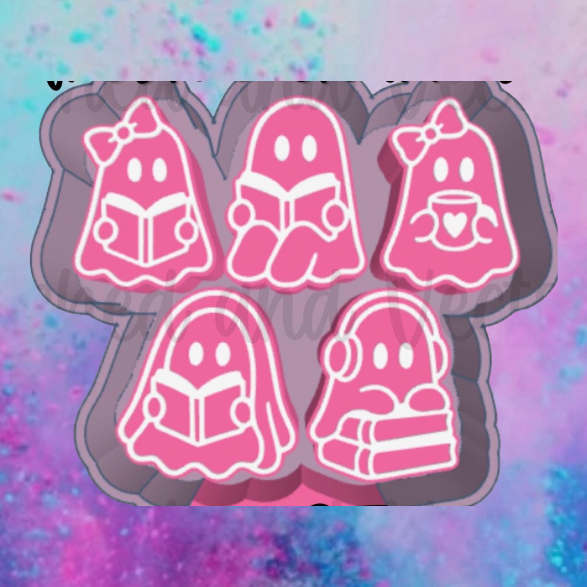 Bookish ghost car freshie charms mold
