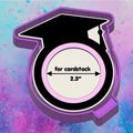 Graduation hat card stock mold.