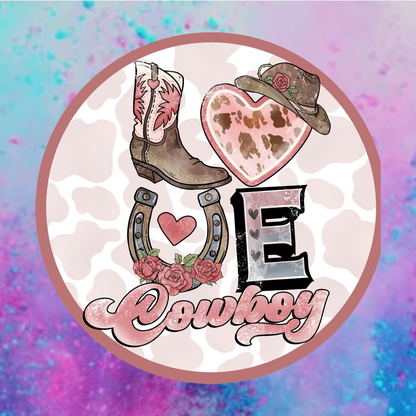 Cowboy love cardstock