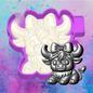 3D cute highland cow with a bow car freshie mold.