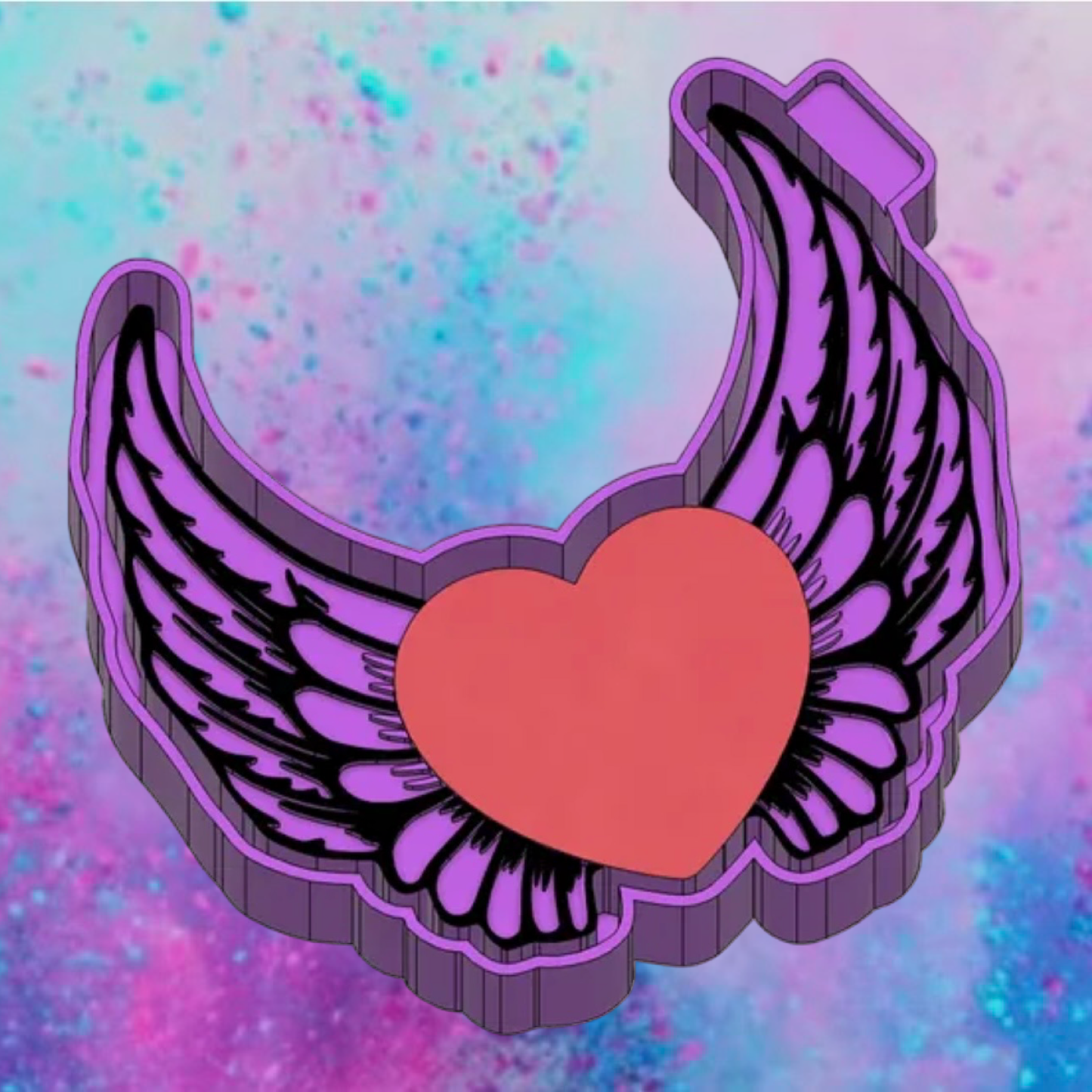Wings with heart car freshie mold.