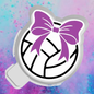 Volleyball with bow freshie mold