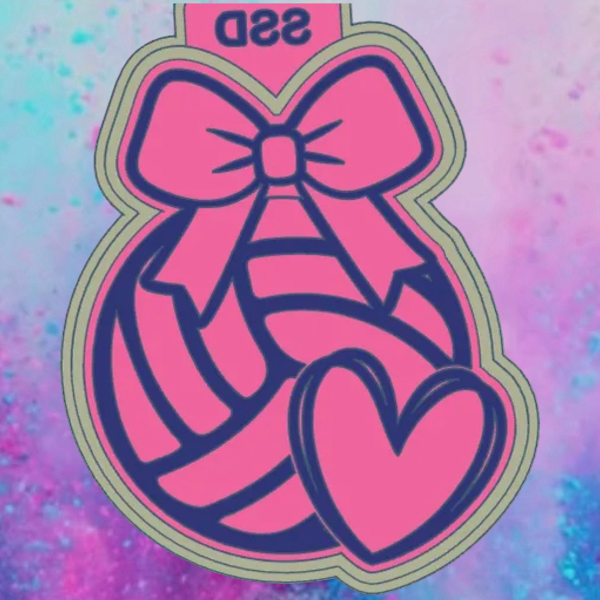 Volleyball bow  and heart freshie mold