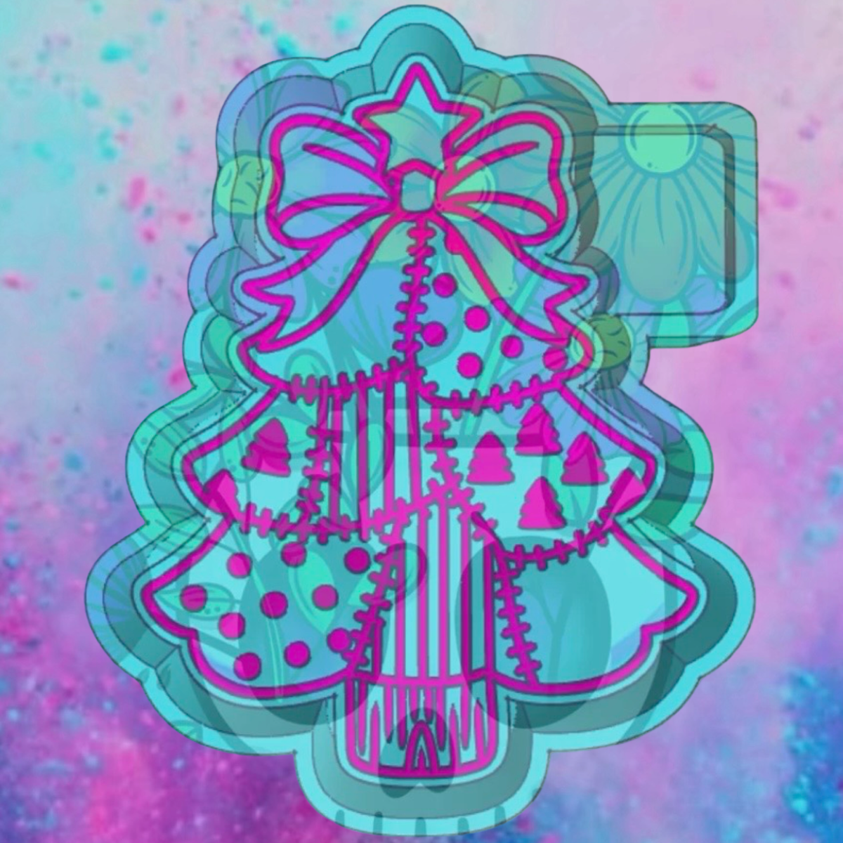 Patchwork Christmas tree freshie mold
