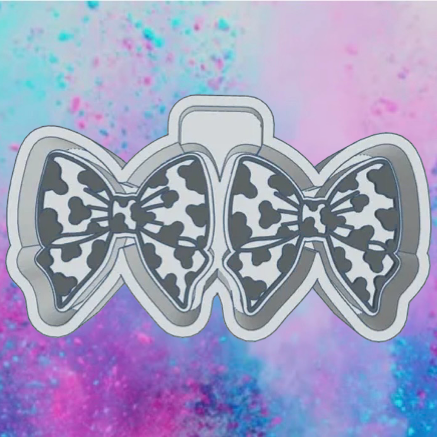 Cow print bow vent freshie mold