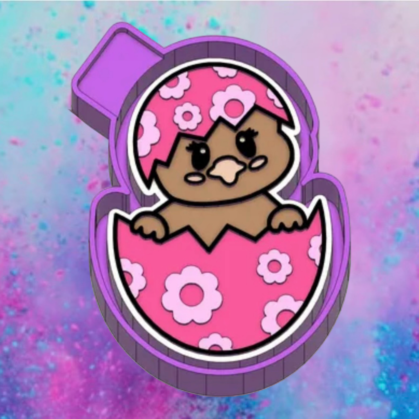 Chick in a flower egg car freshie mold.