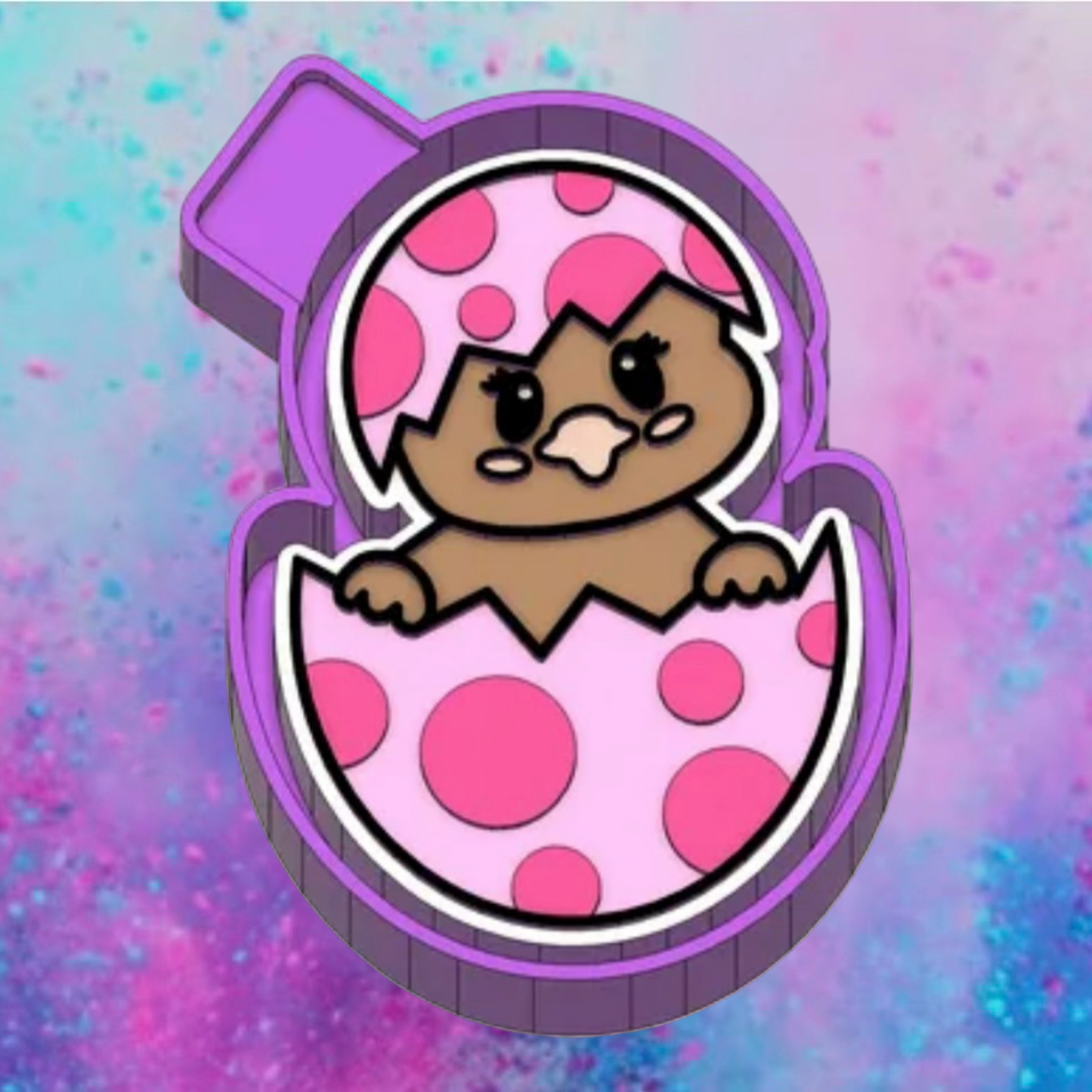 Chick in a polka dot egg car freshie mold.