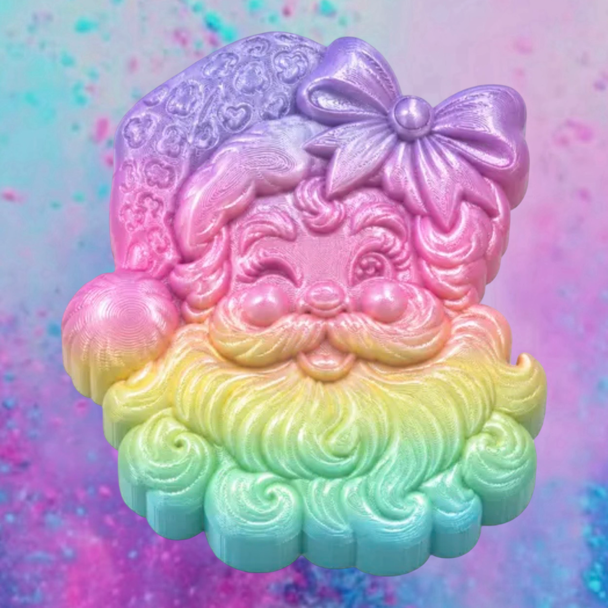 3D retro leopard Santa  freshie molds.