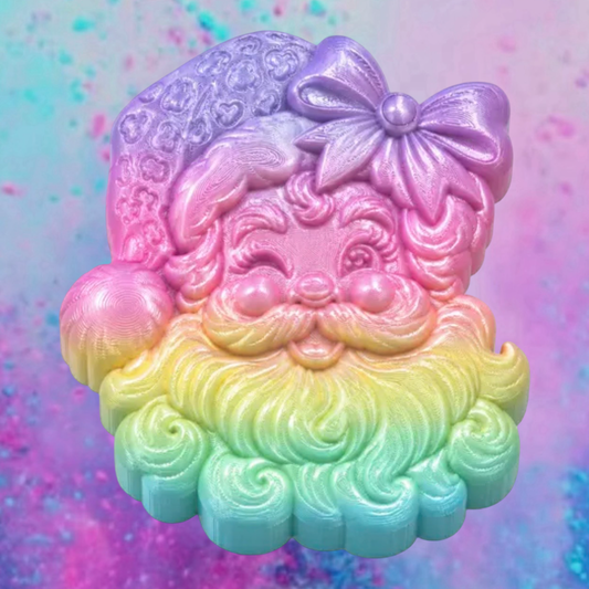 3D retro leopard Santa  freshie molds.