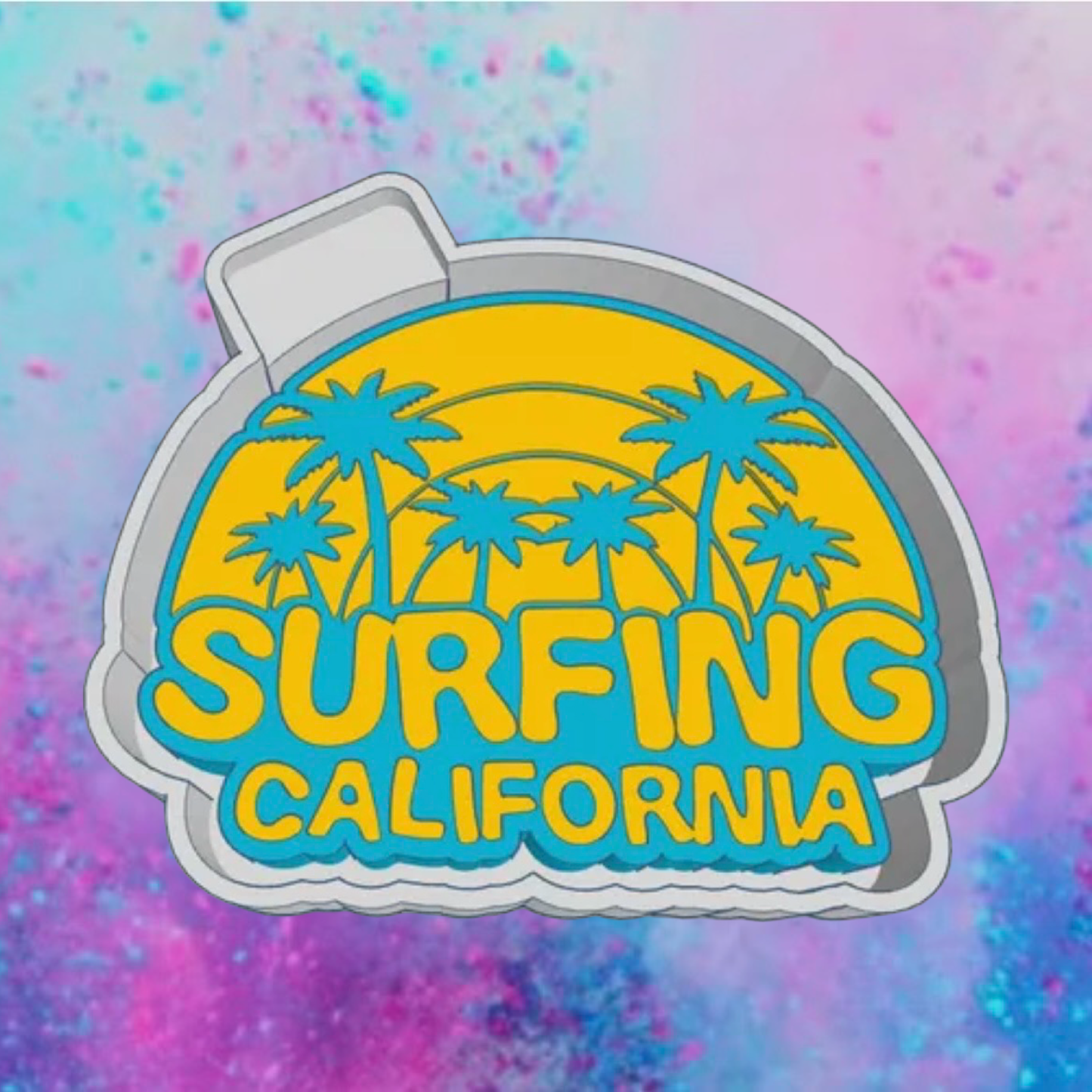 Surfing California car freshie mold.