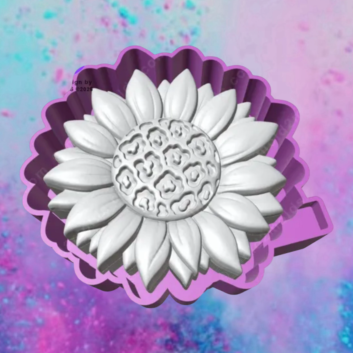 3D leopard  sunflower freshie molds.