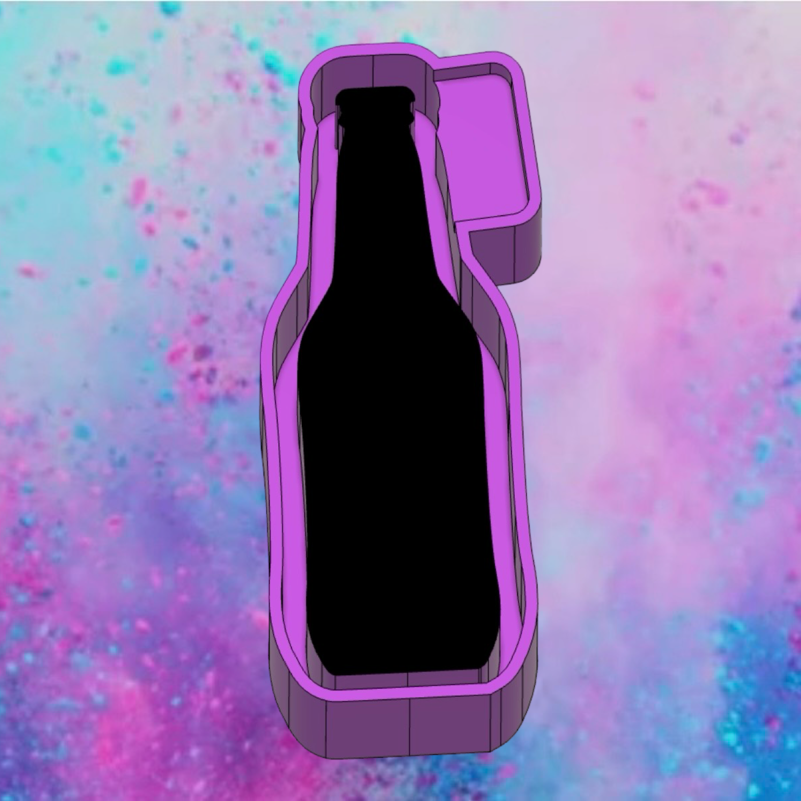 Beer bottle cardstock mold.