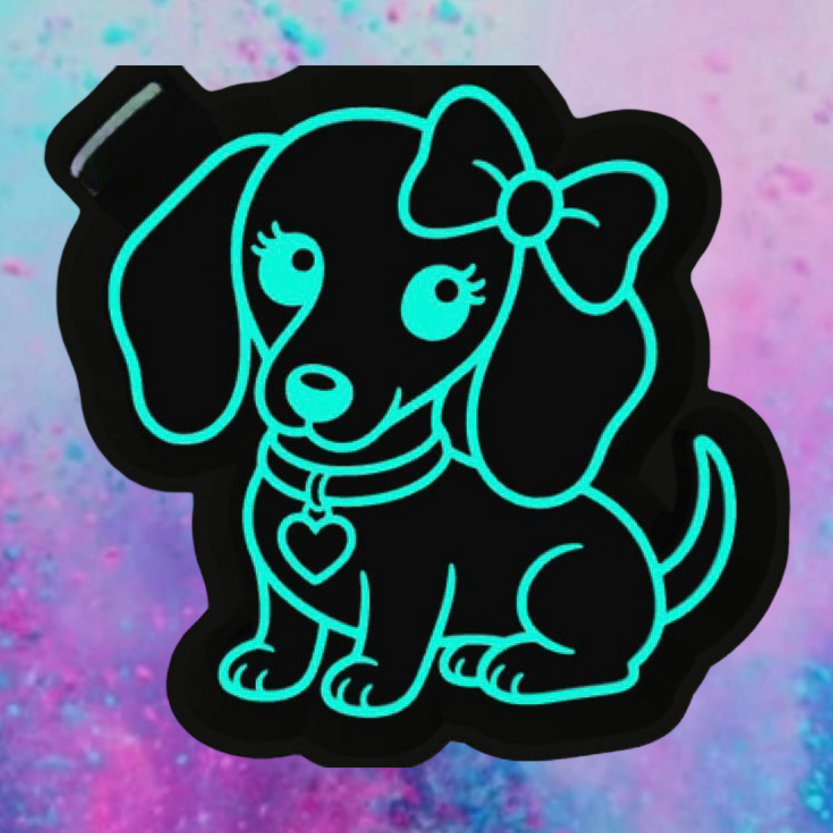 Girl Dachshund with a bow freshie mold