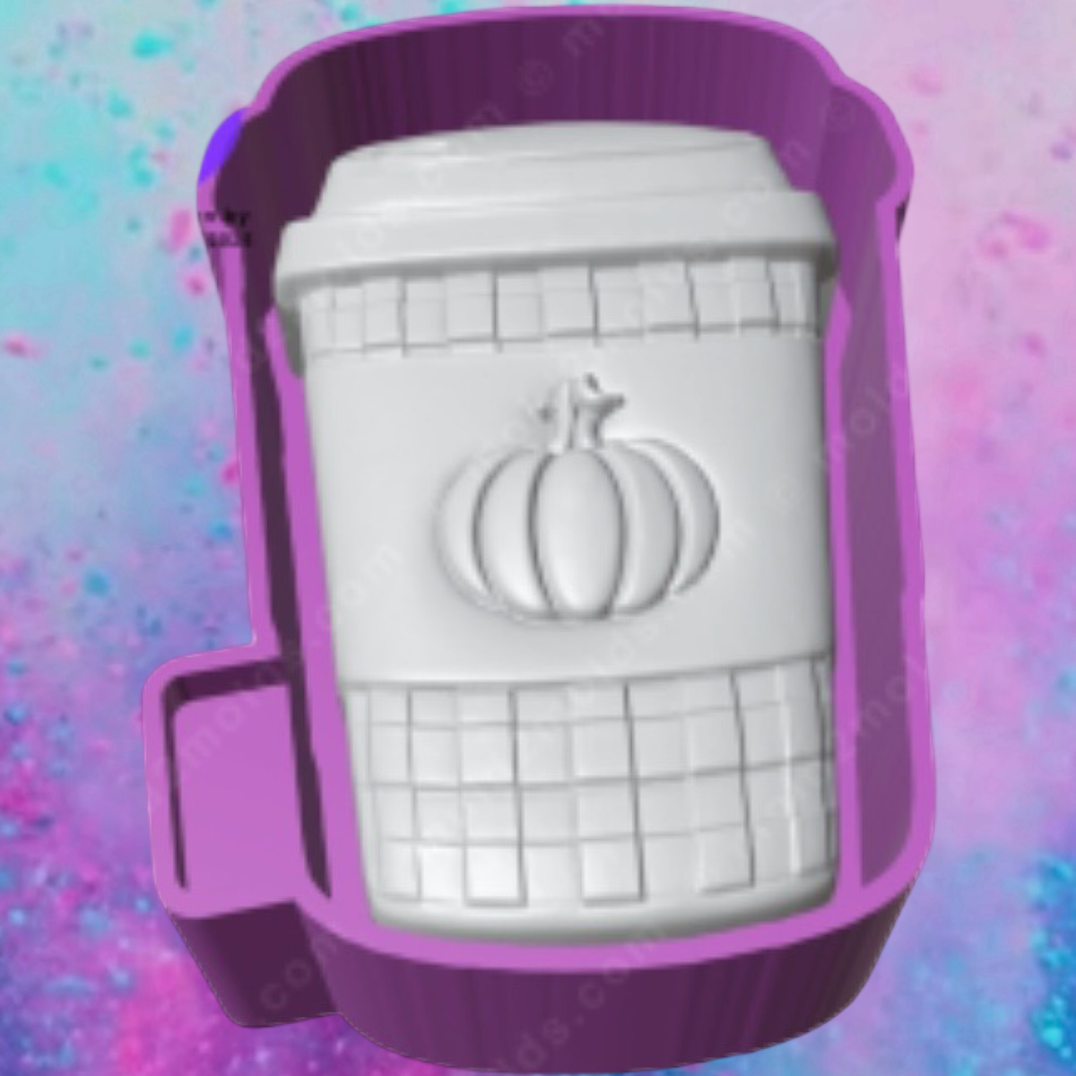 3D  pumpkin plaid coffee cup freshie molds.