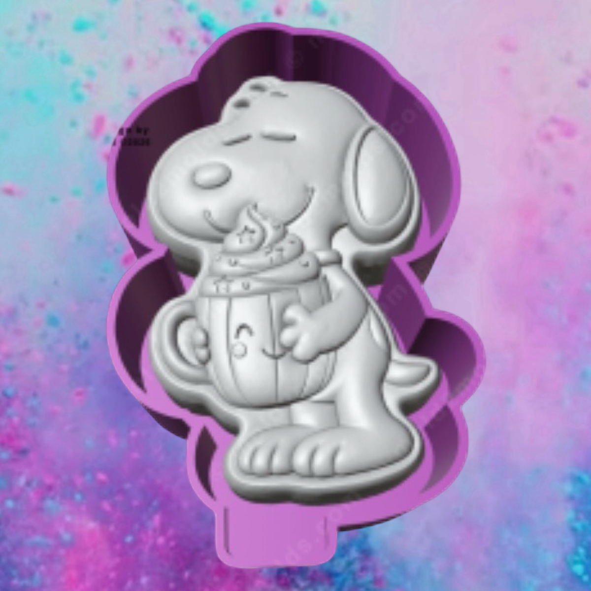 3D puppy with pumpkin spice mug freshie molds.