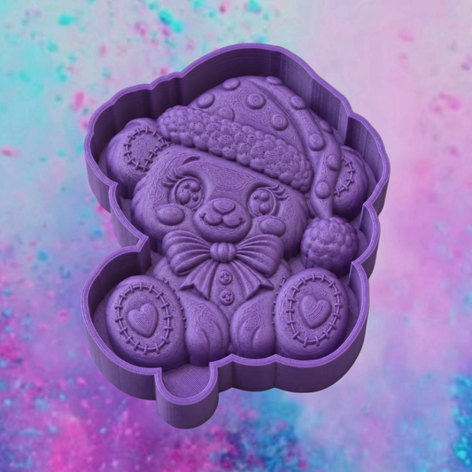 3D retro Christmas teddy bear freshie molds.