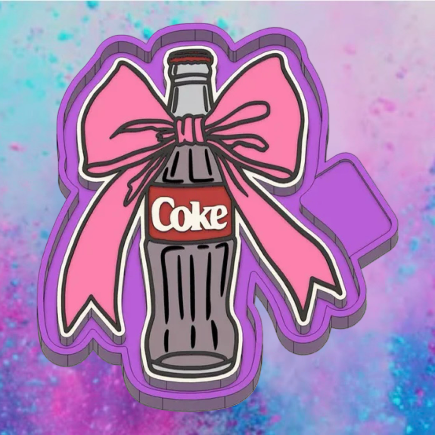 Coke bottle with a bow car freshie mold.