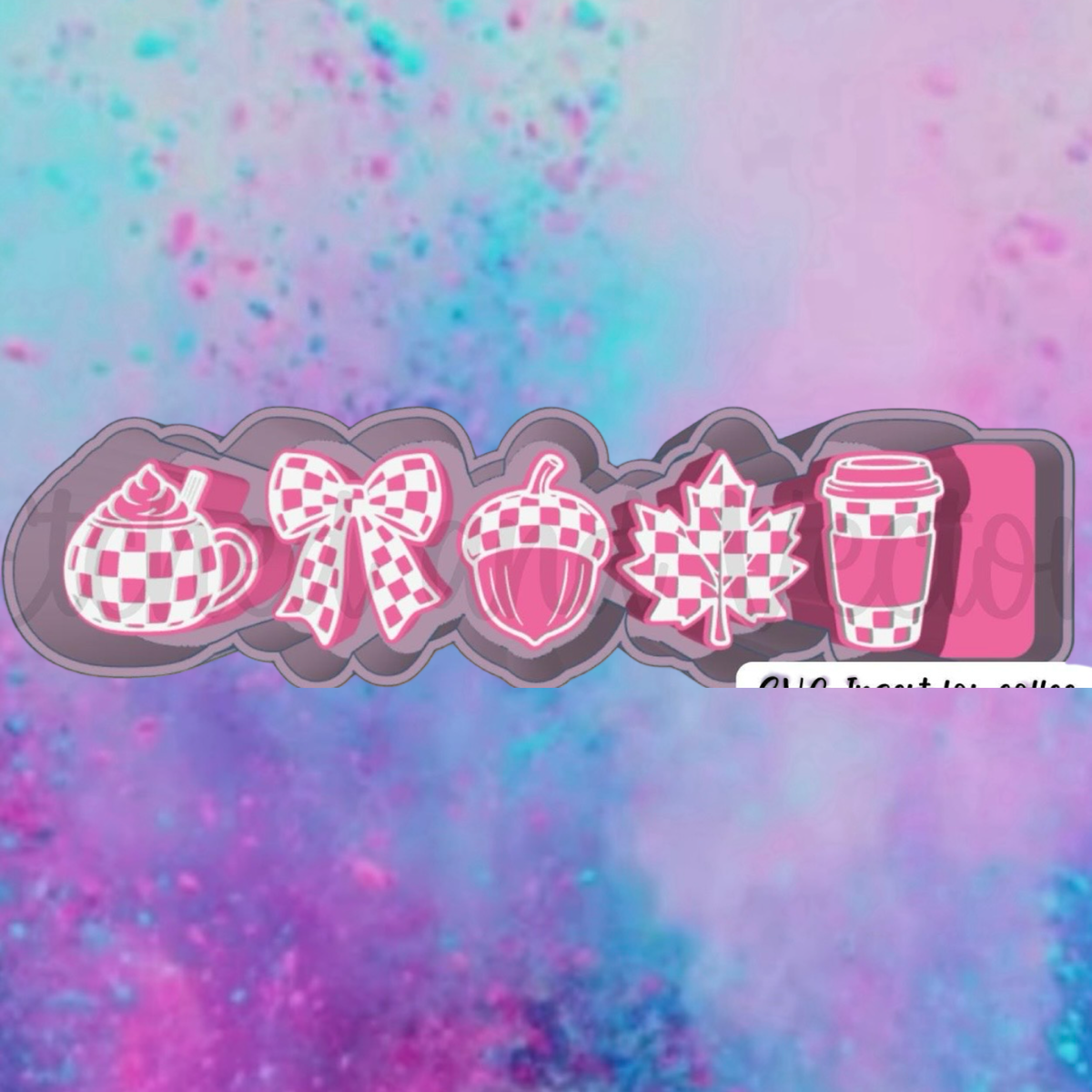 Checkered fall car freshie charms mold