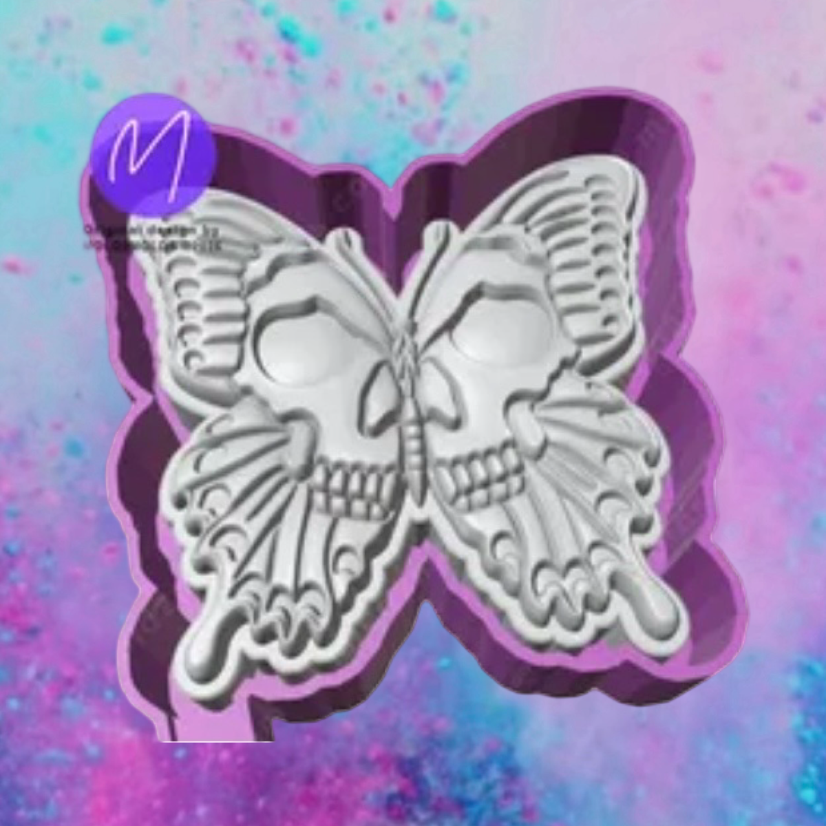 3D butterfly skull freshie molds.