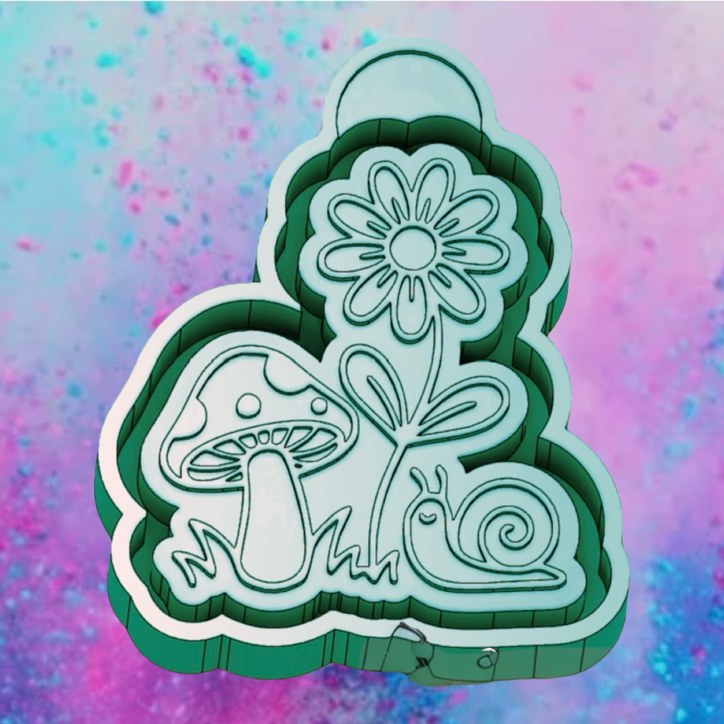 Mushroom, flower and snail car freshie mold.