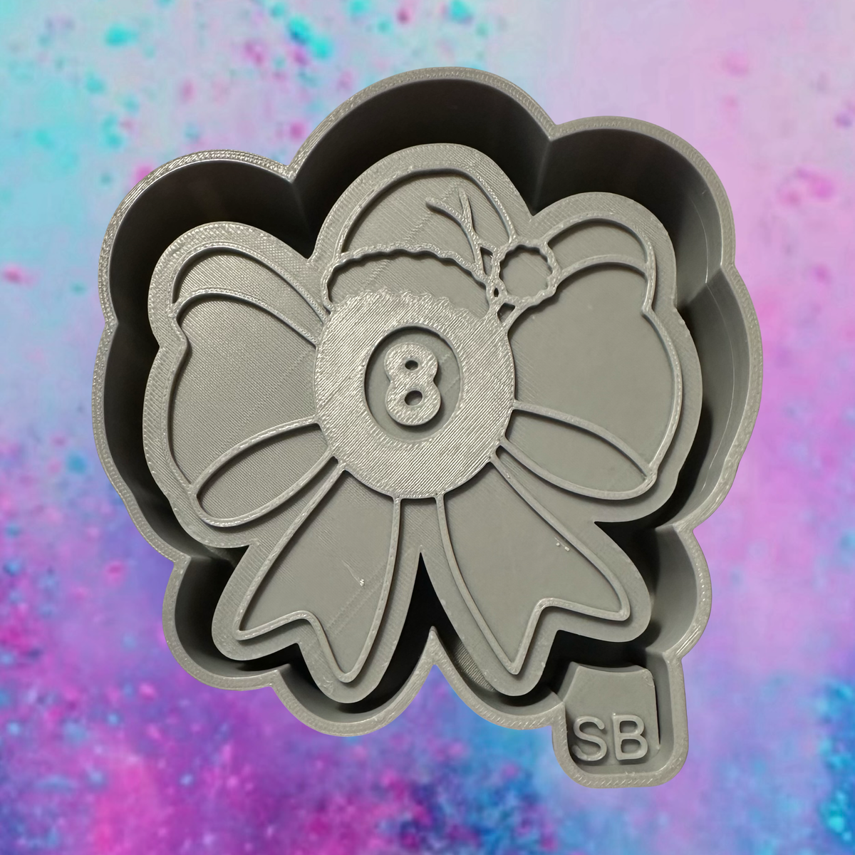 8 ball Christmas bow car freshie mold.