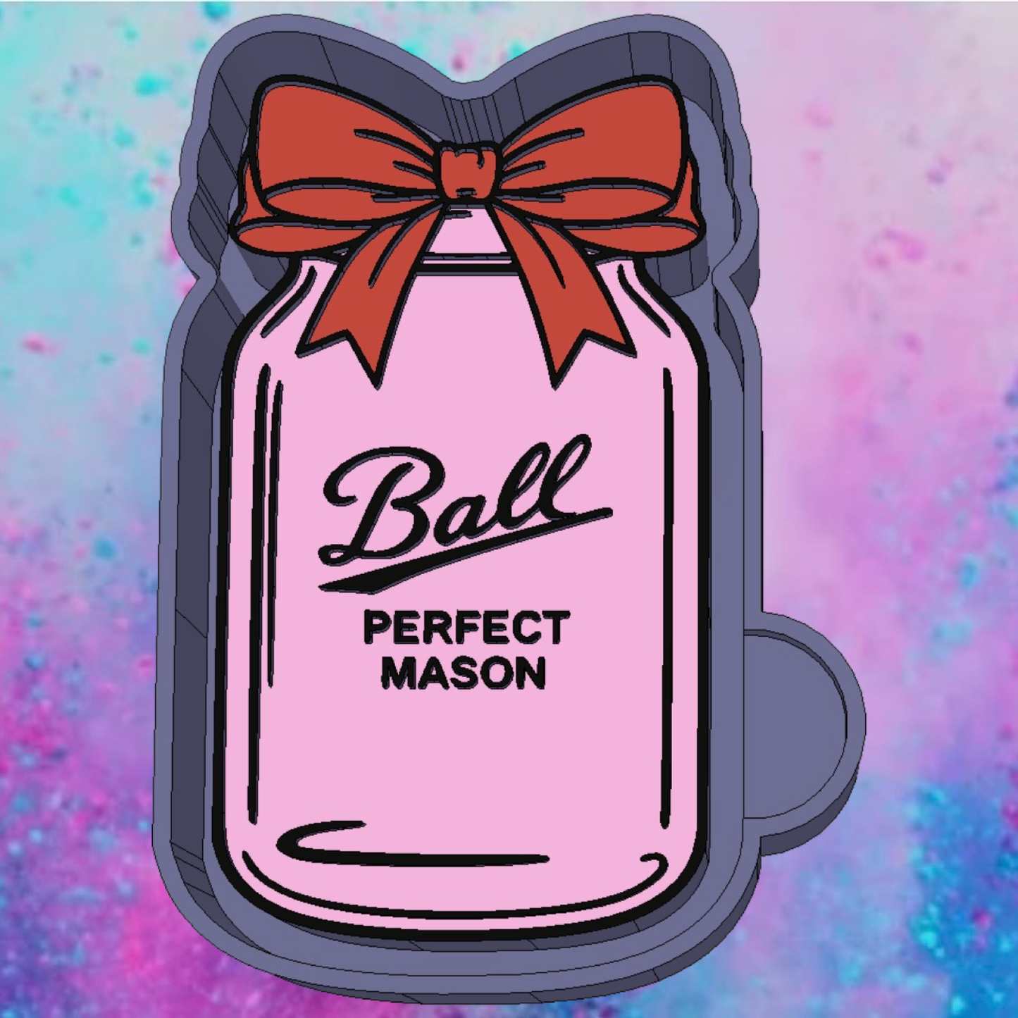 Mason jar with a bow car freshie mold.