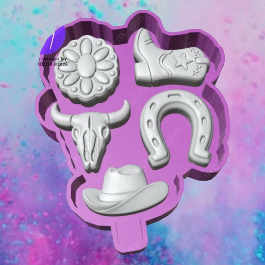 3D western charm car freshie molds.