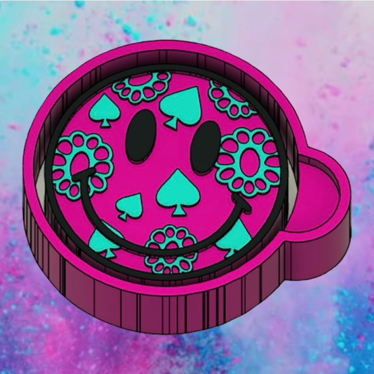 Turquoise smiley face car freshie mold b