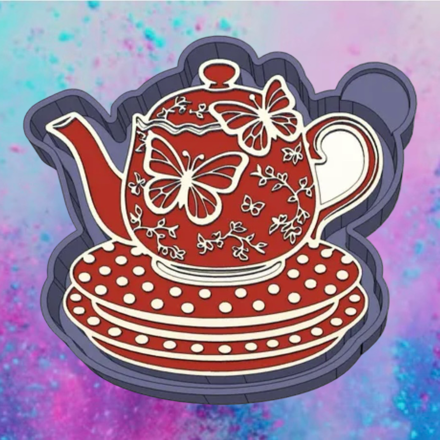 Vintage butterfly tea pot car freshie mold b