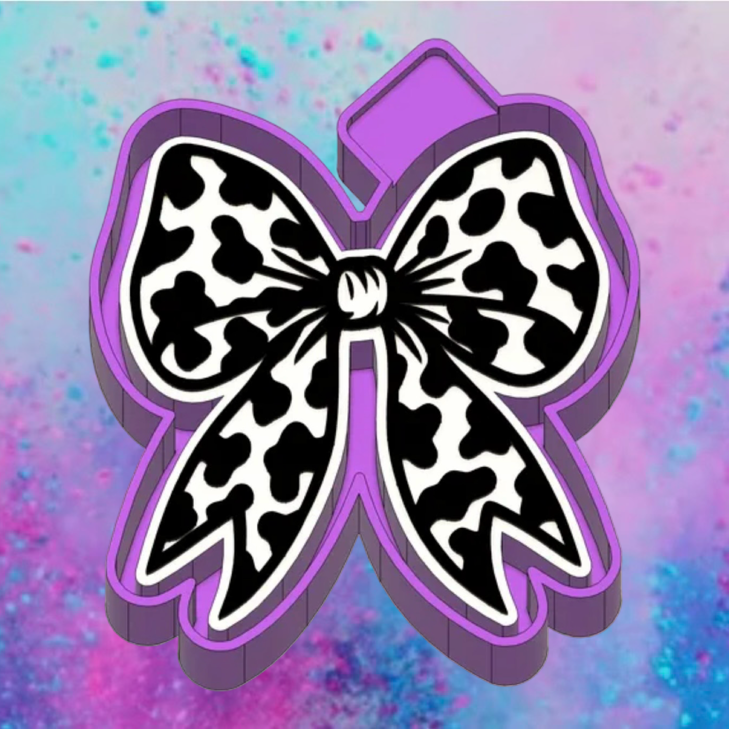 Coquette cow print bow car freshie mold.