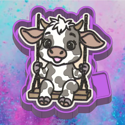 Cut cow swinging car freshie mold.