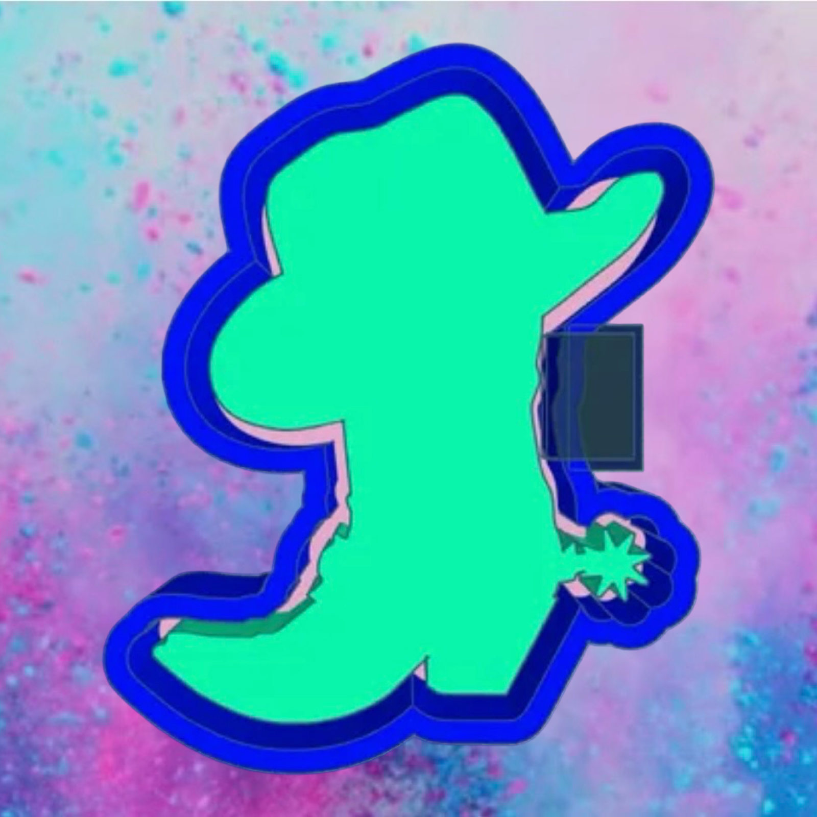 Cowboy hat and boots cardstock mold.