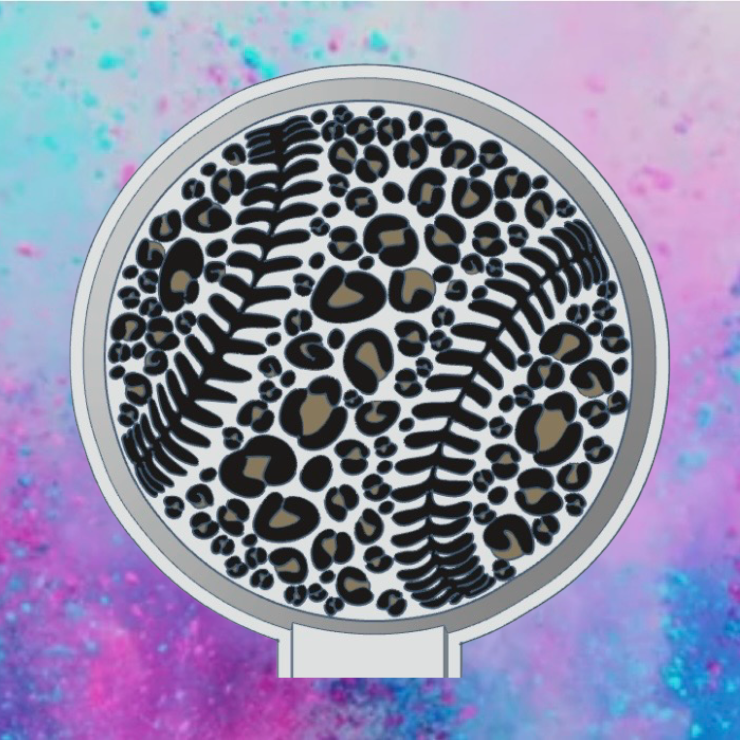 Leopard print softball car freshie mold.