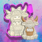 3D print Highland cow with a Easter basket car freshie mold b