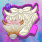 3D print Highland cow head with a bow car freshie mold b