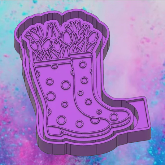 Spring rain boots car freshie mold.