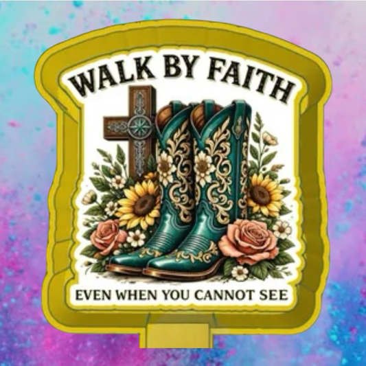Walk by faith car freshie mold with cardstock