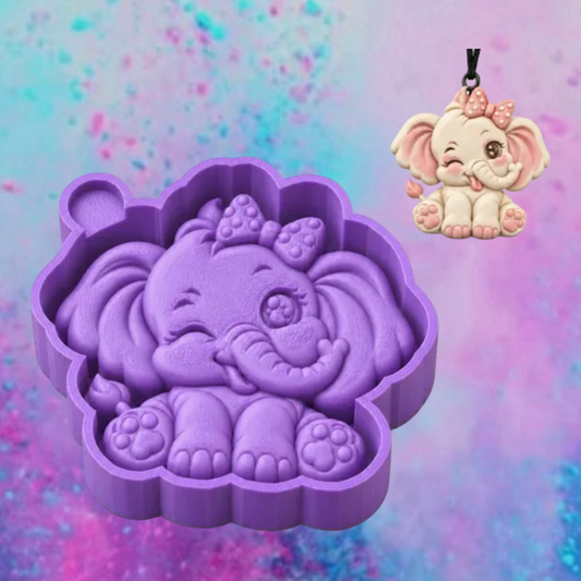 3D winking elephant car freshie molds.