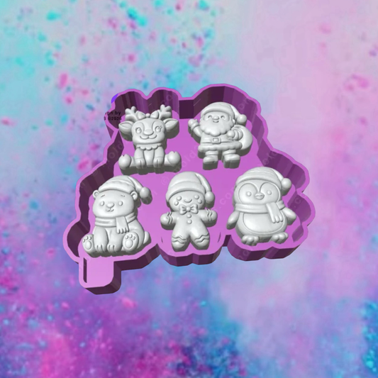 3D Christmas characters charm car freshie molds.