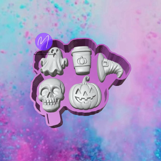3D Spooky Halloween charm car freshie molds.