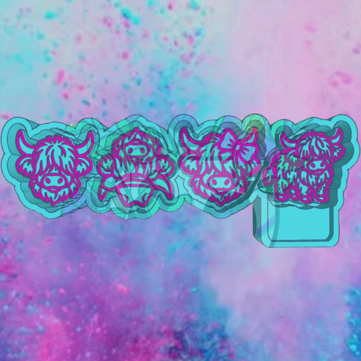 Highland cows car freshie charms mold