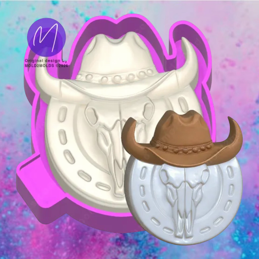 3D western bull skull car freshie mold.