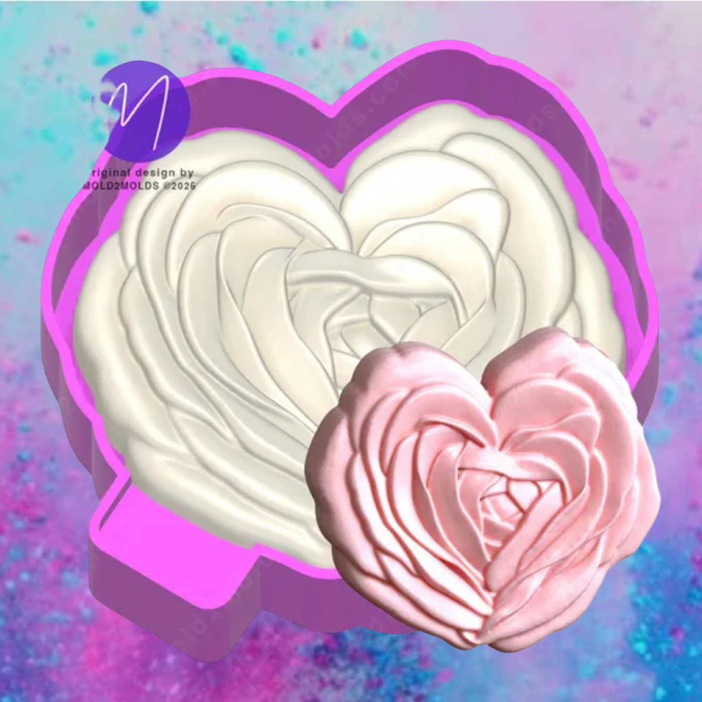 3D rose car freshie mold