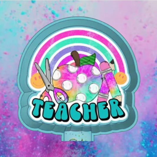 Teacher rainbow car freshie mold with cardstock