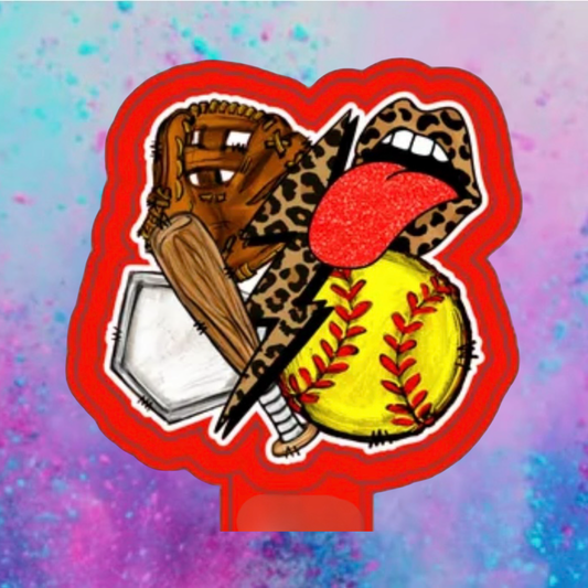 Softball collage car freshie mold with cardstock