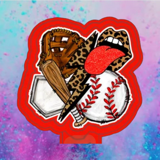 Baseball collage car freshie mold with cardstock.