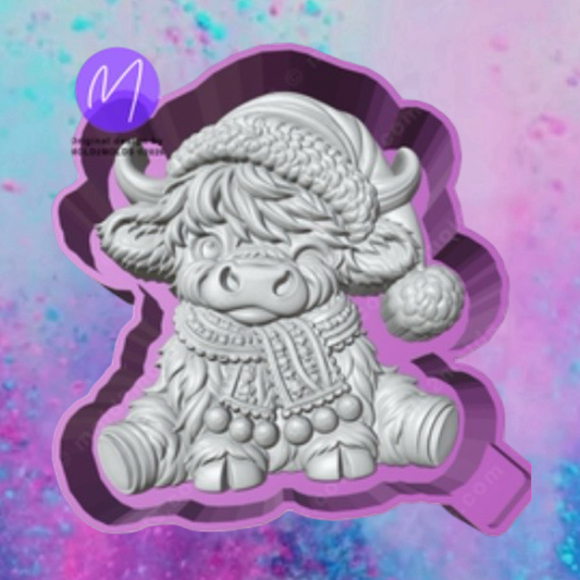 3D lace style highland cow car freshie molds.