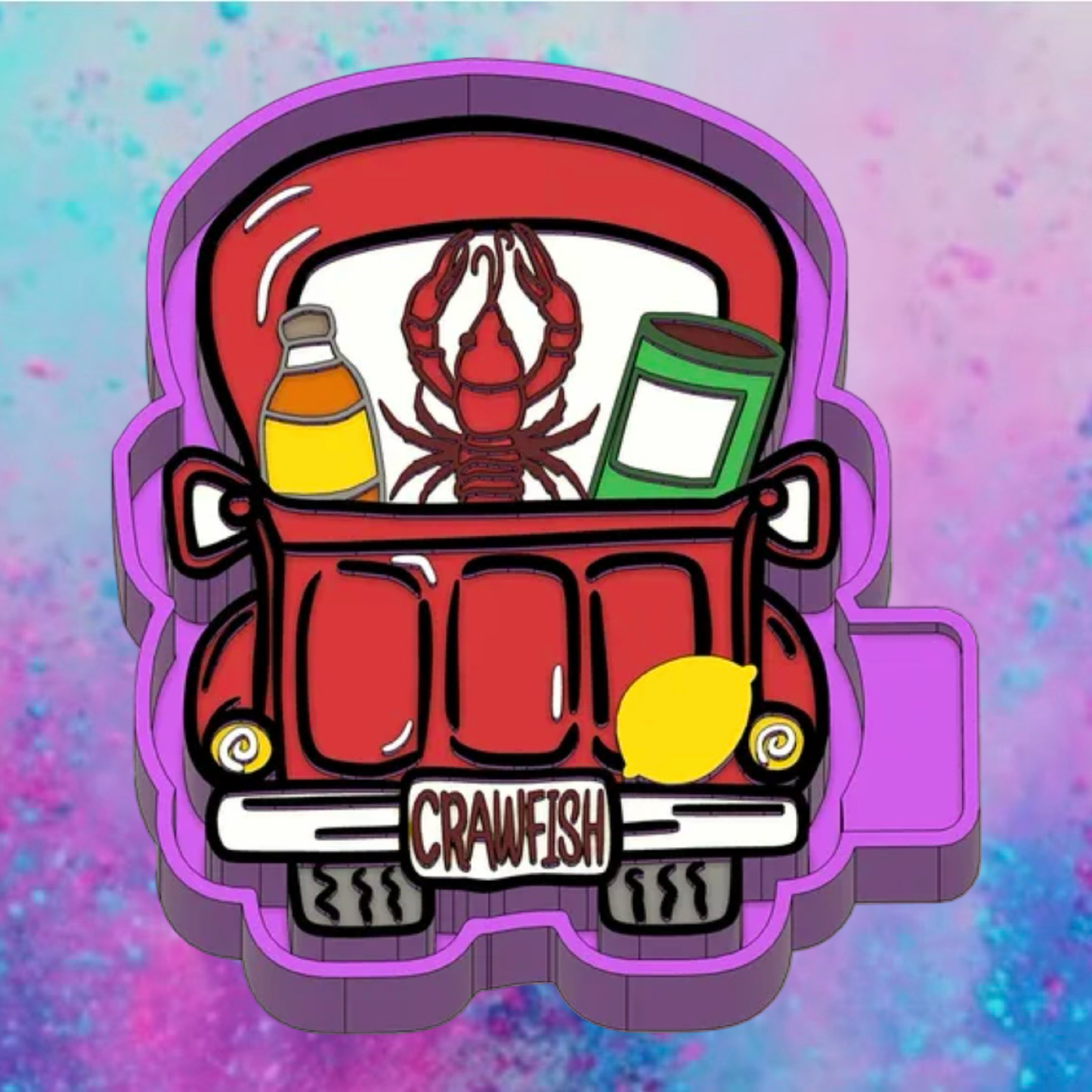 Crawfish truck car freshie mold