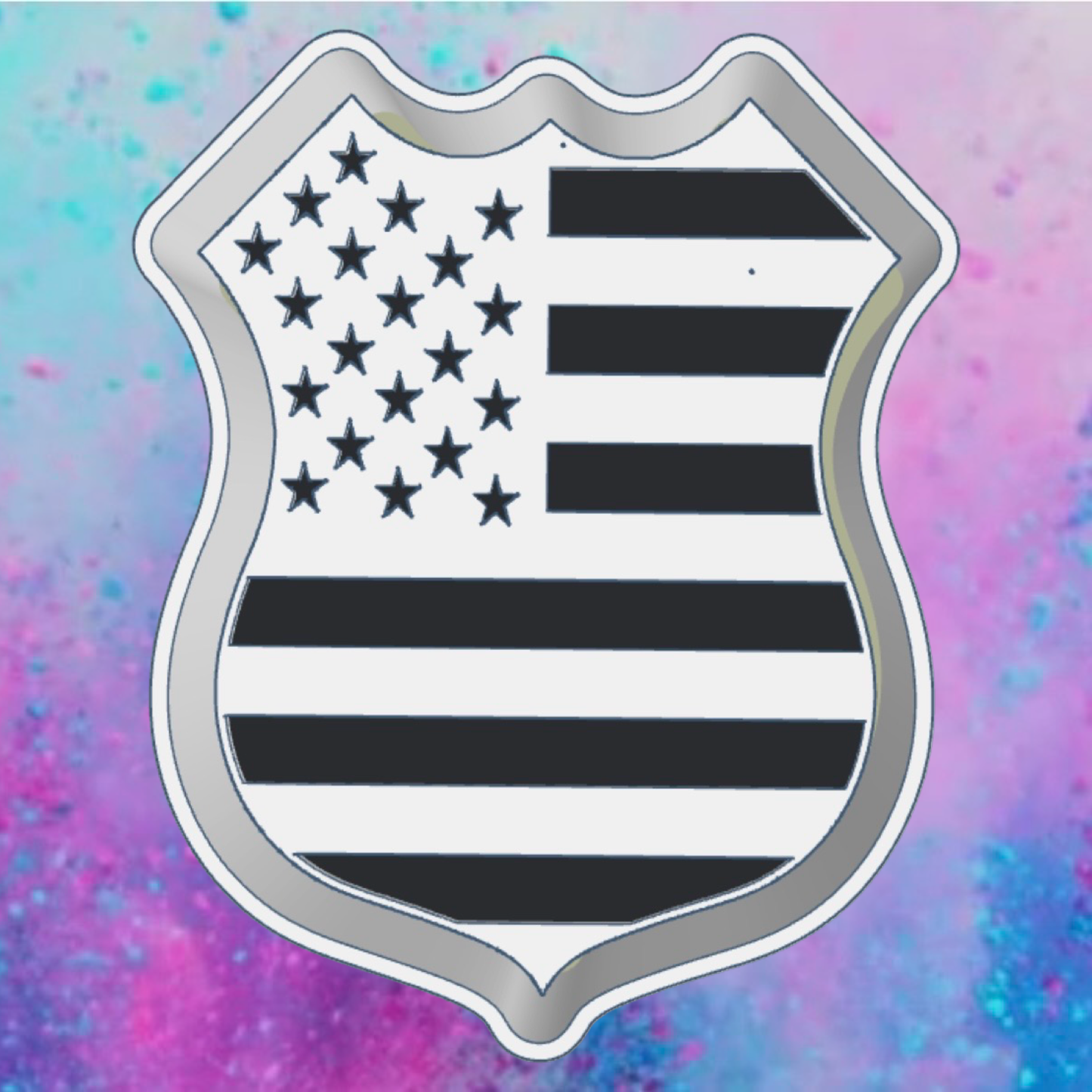 Police officers shield car freshie mold